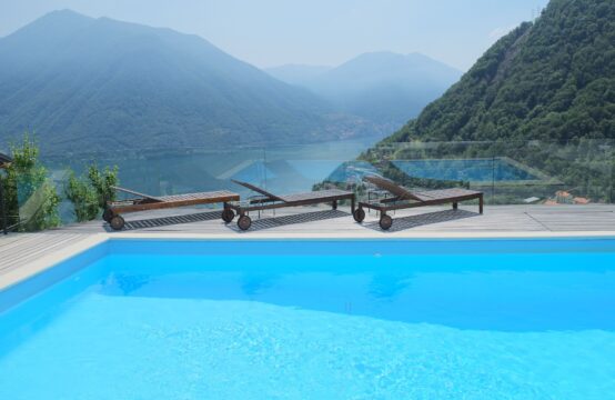 Stunning modern luxury villa with private pool and panoramic Como Lake views